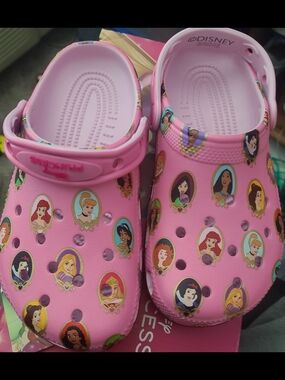 Disney Pink Princess Crocs Shoes 3Y